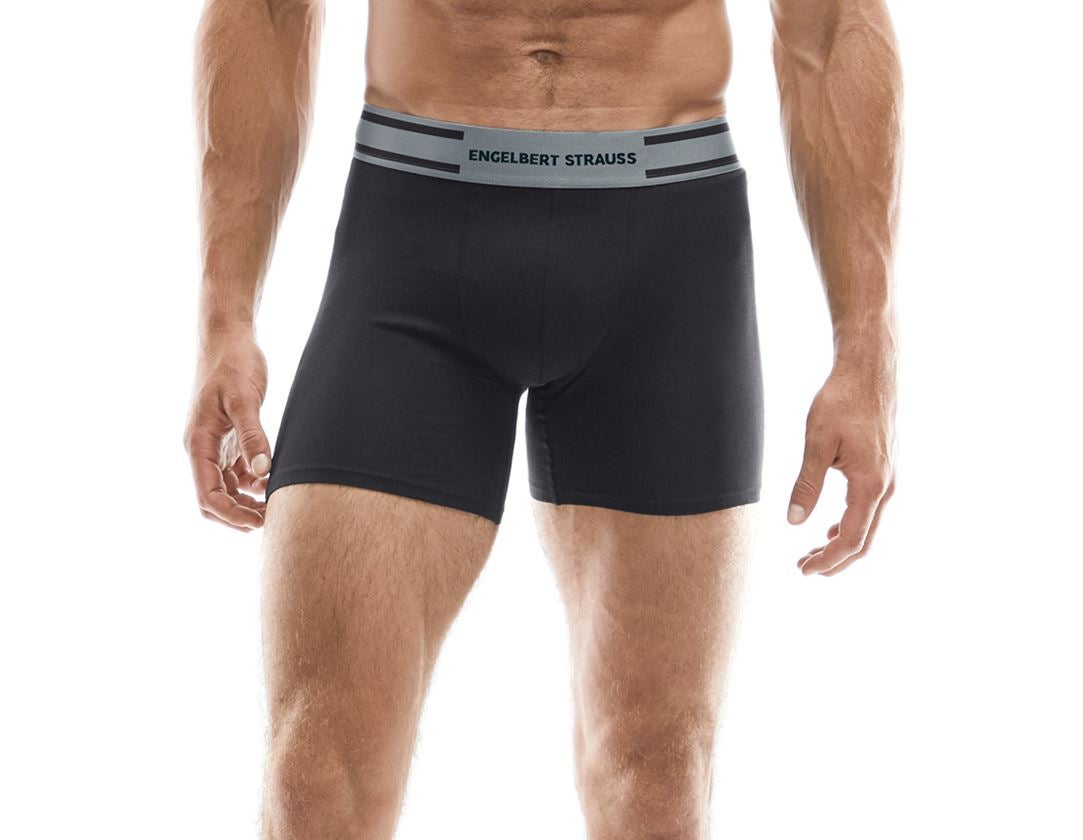 Unterwäsche | Thermokleidung: e.s. cotton stretch longleg Pants + schwarz/zement