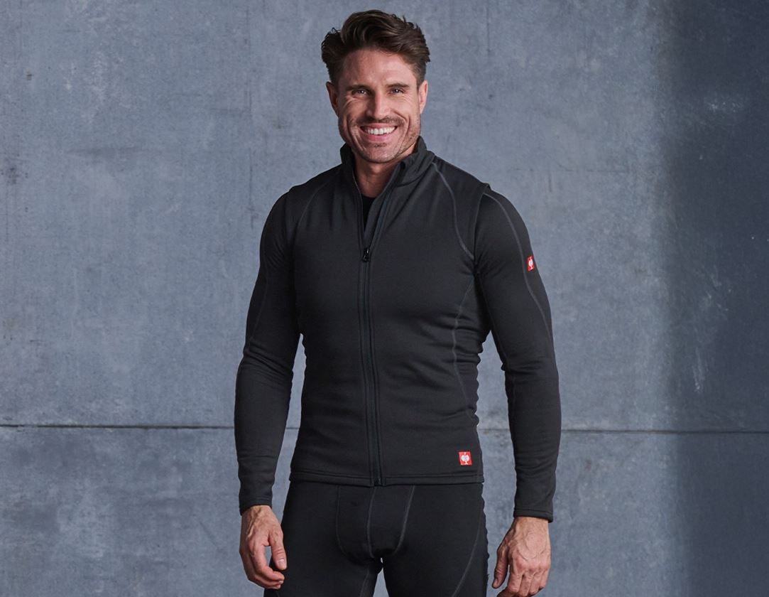 Westen: e.s. Funktions-Weste thermo stretch - x-warm + schwarz