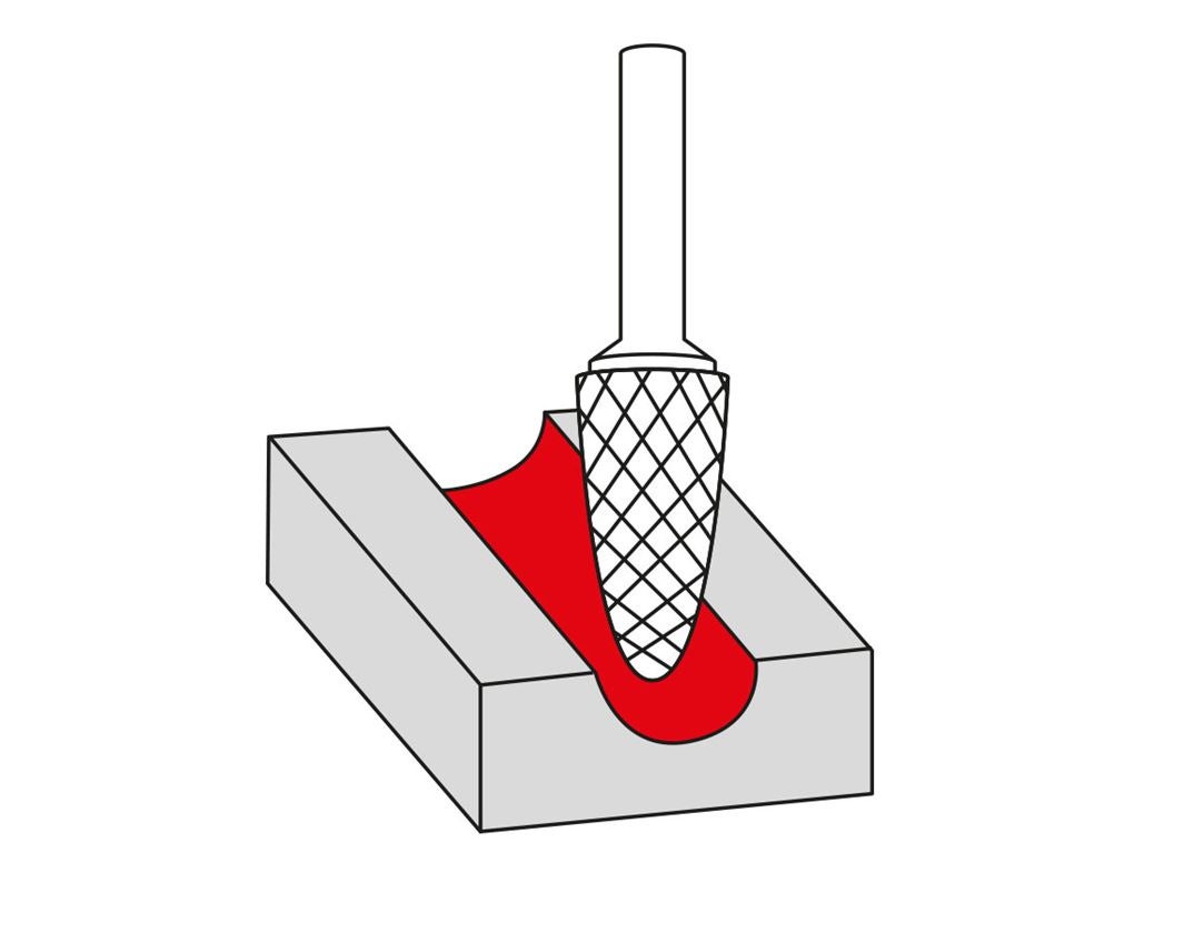 Bohrer: e.s. HM Frässtift Rundbogen