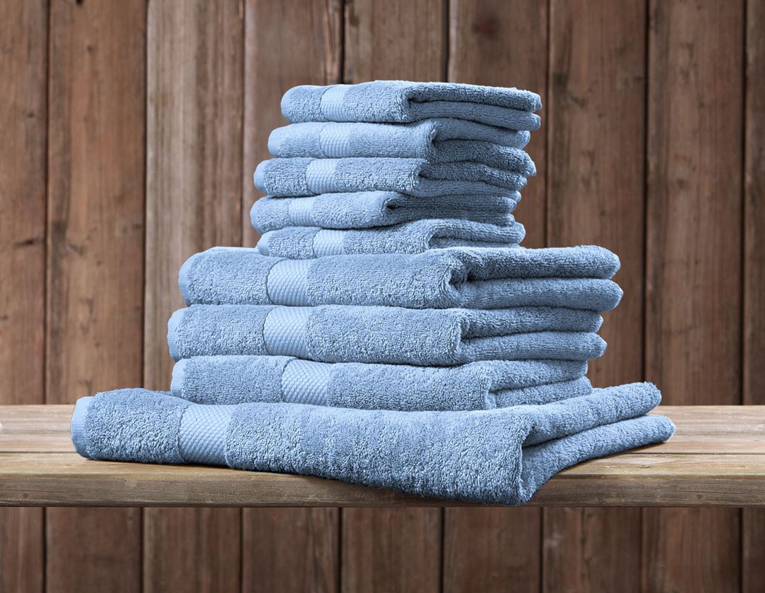 Tücher: Gästehandtuch Premium 5er Pack + hellblau