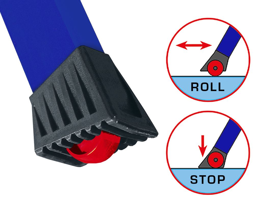 Leitern: KRAUSE Rolly Doppel-Klapptritt (Aluminium) + blau 1