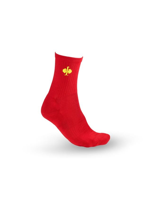 Socken | Strümpfe: e.s. Allround Socken Classic light/high, 3er Pack + feuerrot/warngelb