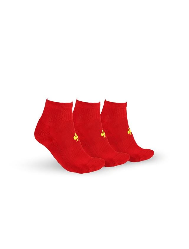 Socken | Strümpfe: e.s. Allround Socken Classic light/mid, 3er Pack + feuerrot/warngelb