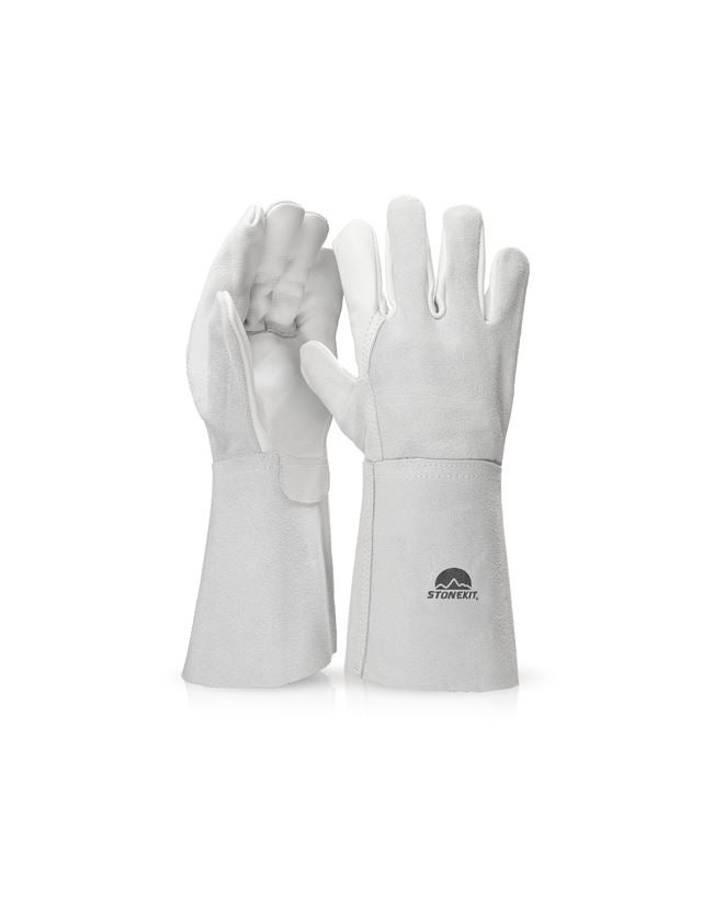 Leder: Leder-Schweißerhandschuhe, lang