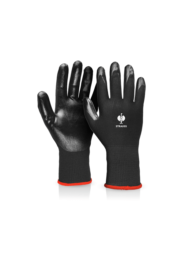 Beschichtet: Nitril-Handschuhe Flexible + schwarz