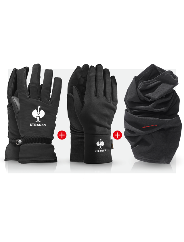 Arbeitsschutz: Winterhandschuh Spar-Set + schwarz