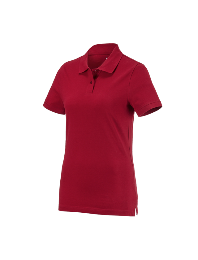 Shirts & Co.: e.s. Polo-Shirt cotton, Damen + rot