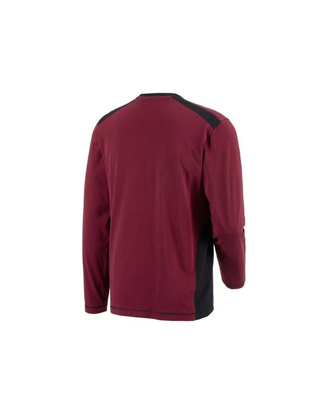 Shirts & Co.: Longsleeve cotton e.s.active + bordeaux/schwarz 4