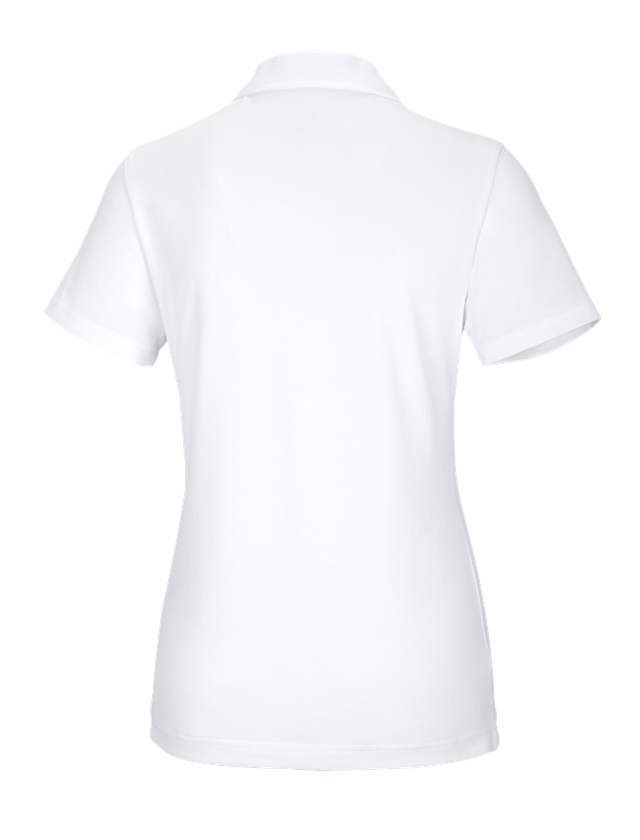 Shirts & Co.: e.s. Funktions Polo-Shirt poly cotton, Damen + weiß 5