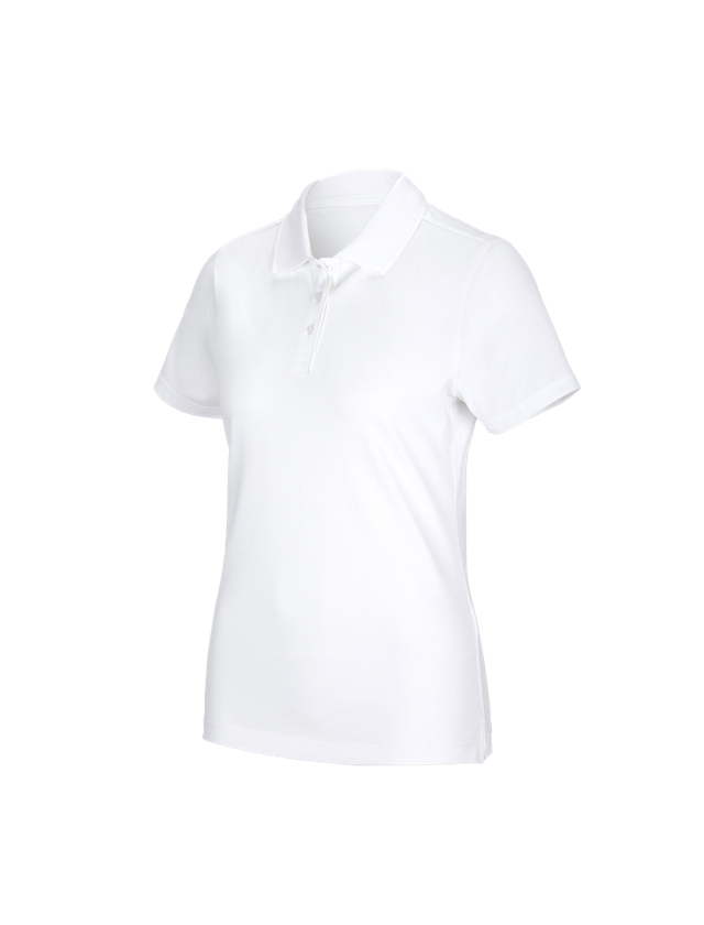 Shirts & Co.: e.s. Funktions Polo-Shirt poly cotton, Damen + weiß 4