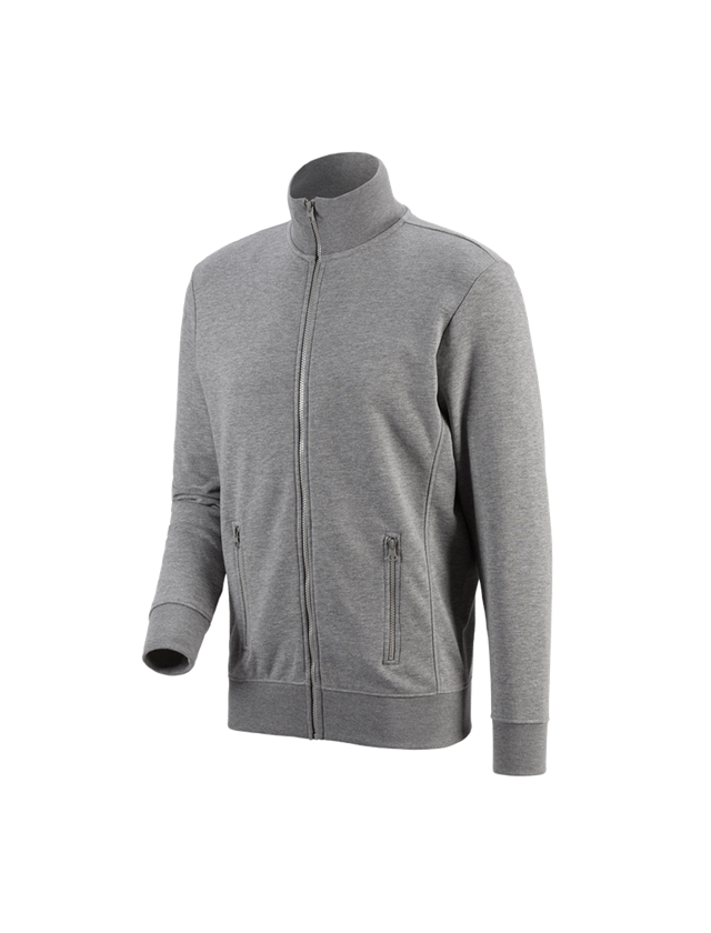 Shirts & Co.: e.s. Sweatjacke poly cotton + graumeliert