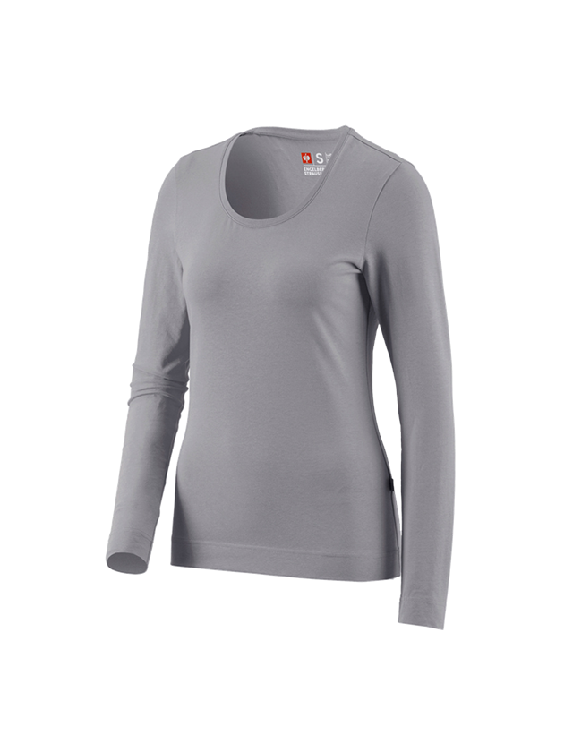 Shirts & Co.: e.s. Longsleeve cotton stretch, Damen + platin 2