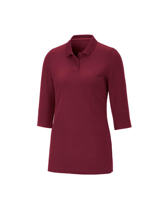 Shirts & Co.: e.s. Piqué-Polo 3/4 Arm cotton stretch, Damen + bordeaux 4