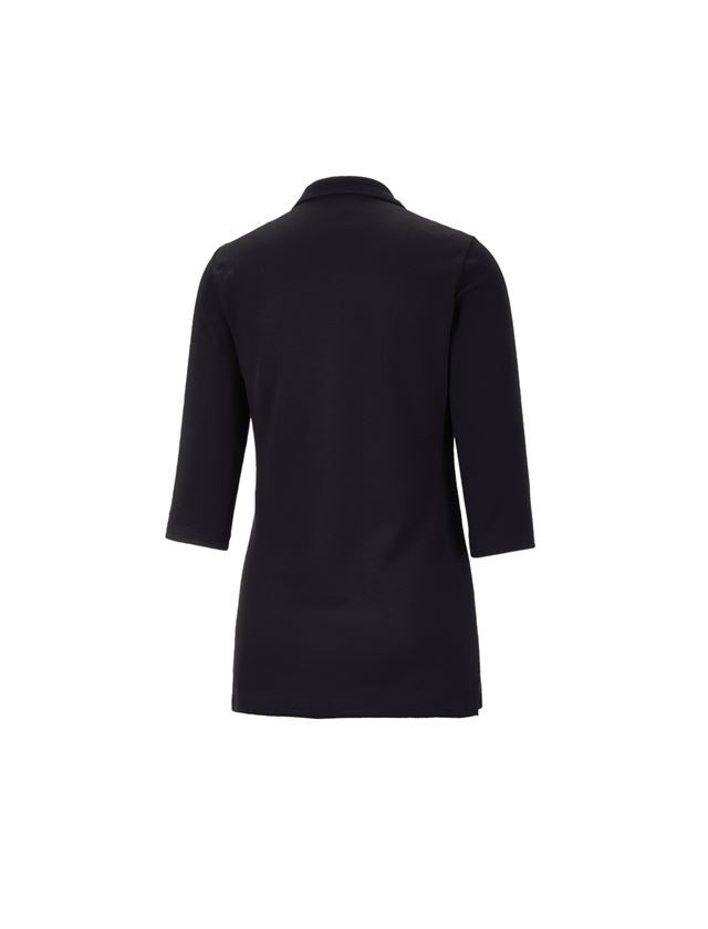 Shirts & Co.: e.s. Piqué-Polo 3/4 Arm cotton stretch, Damen + schwarz 4