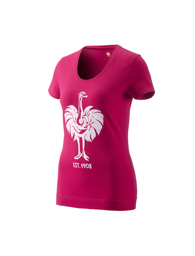 Themen: e.s. T-Shirt 1908, Damen + beere/weiß 1