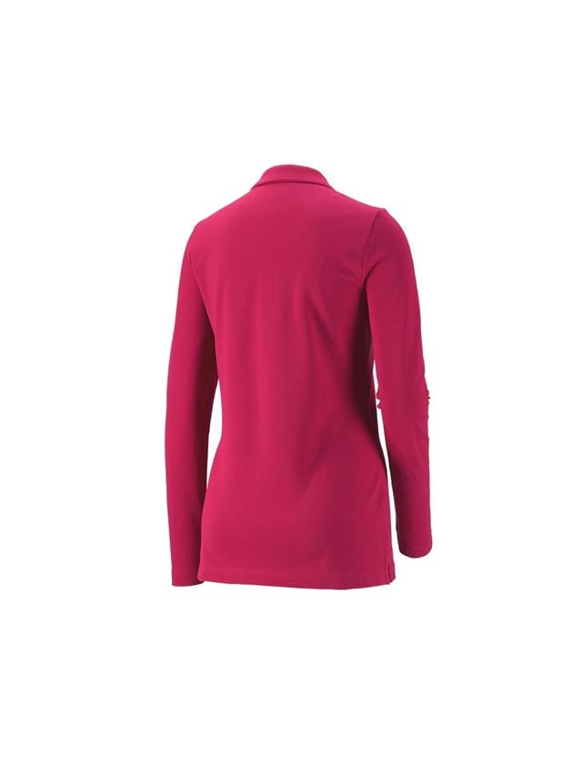 Shirts & Co.: e.s. Piqué-Polo Longsleeve cotton stretch,Damen + beere 3