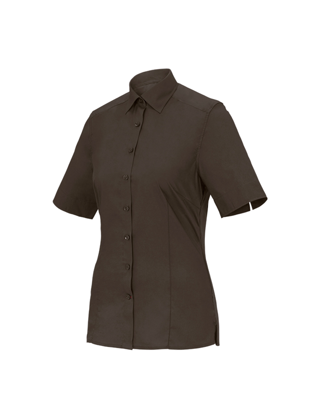 Shirts & Co.: Business Bluse e.s.comfort, kurzarm + kastanie 3