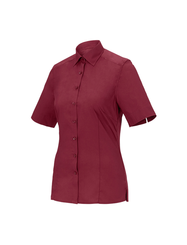 Shirts & Co.: Business Bluse e.s.comfort, kurzarm + rubin
