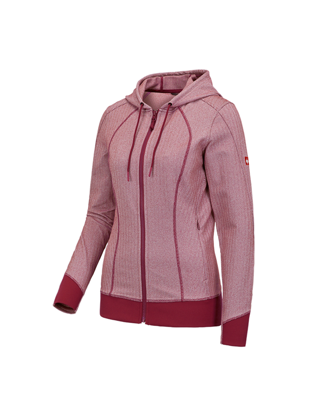Jacken: e.s. Funktions Kapuzenjacke herringbone, Damen + rubin 6