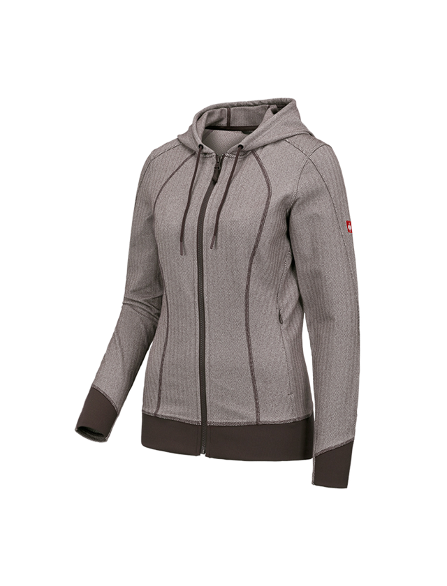 Jacken: e.s. Funktions Kapuzenjacke herringbone, Damen + kastanie 2