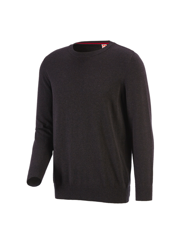Shirts & Co.: e.s. Strickpullover, rundhals + braun melange