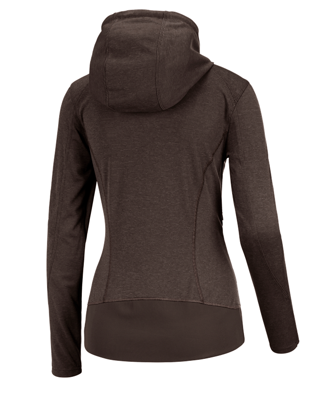 Jacken: e.s. Funktions Kapuzenjacke stripe, Damen + kastanie 1
