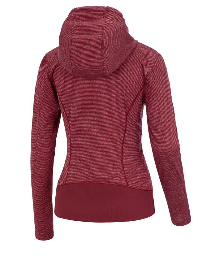 Jacken: e.s. Funktions Kapuzenjacke stripe, Damen + rubin 1