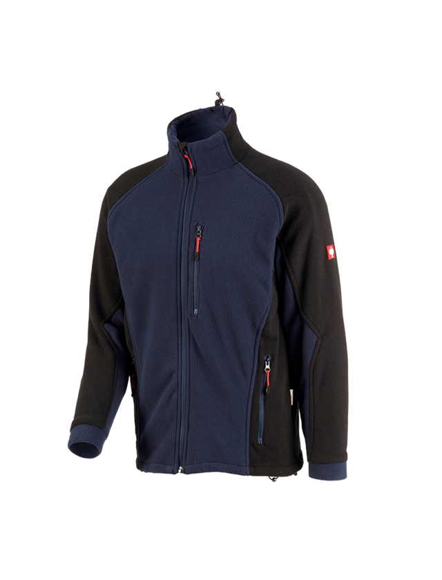 Jacken: Funktionsfleece-Jacke dryplexx® wind + dunkelblau/schwarz