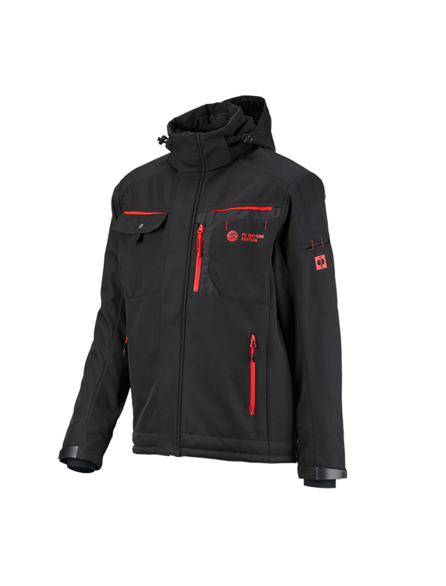 Jacken: FCB Work Jacket + black/straussred 1