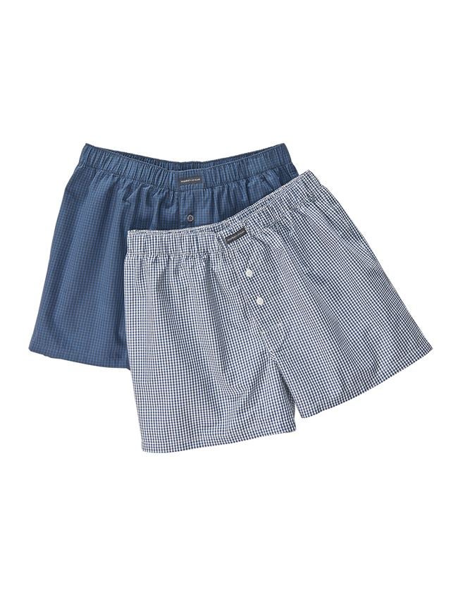 Unterwäsche | Thermokleidung: e.s. Boxer Shorts, 2er Pack + weiß/pazifik+pazifik/kobalt