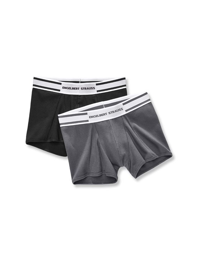 Unterwäsche | Thermokleidung: e.s. cotton rib Pants, 2er Pack + schwarz+titan
