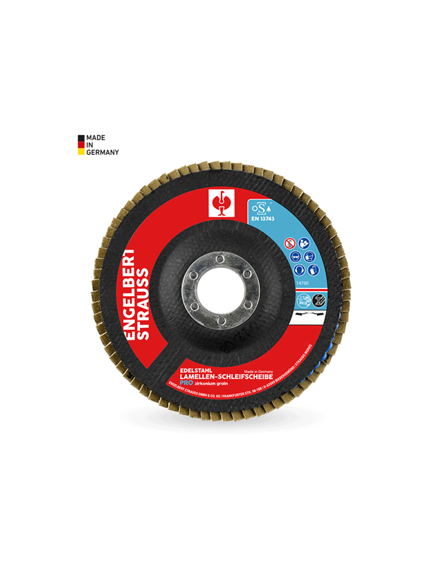 Schleifwerkzeuge: e.s. Lamellen-Schleifscheibe pro, Form schräg