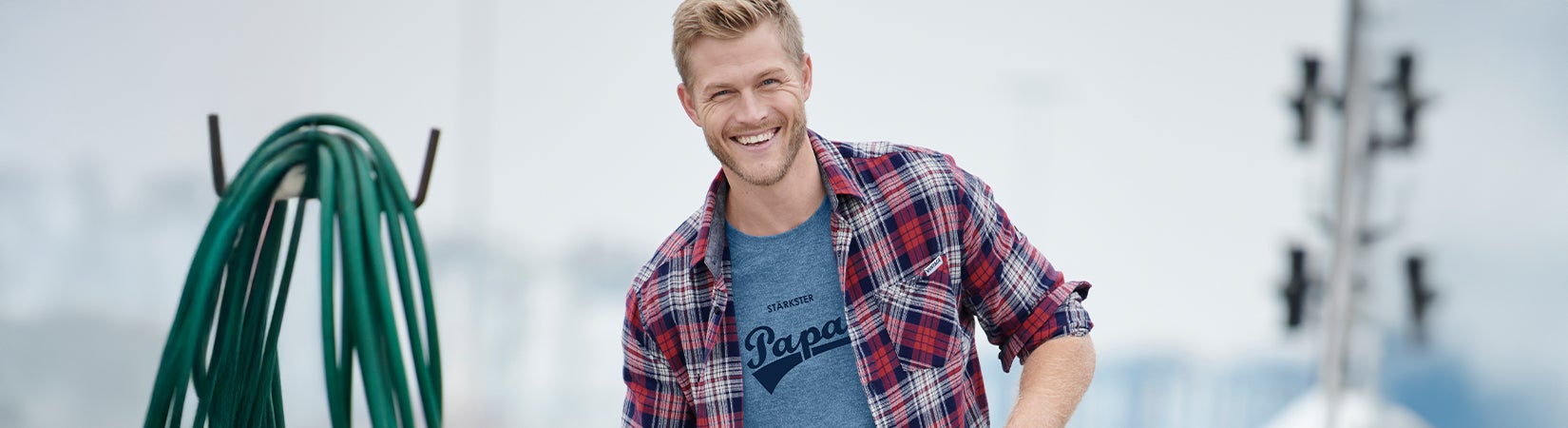 e.s. T-Shirt cotton stretch, Herren – stärkster Papa