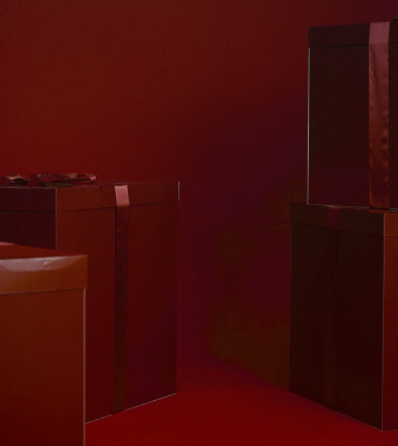 Roter Hintergrund mit Geschenken