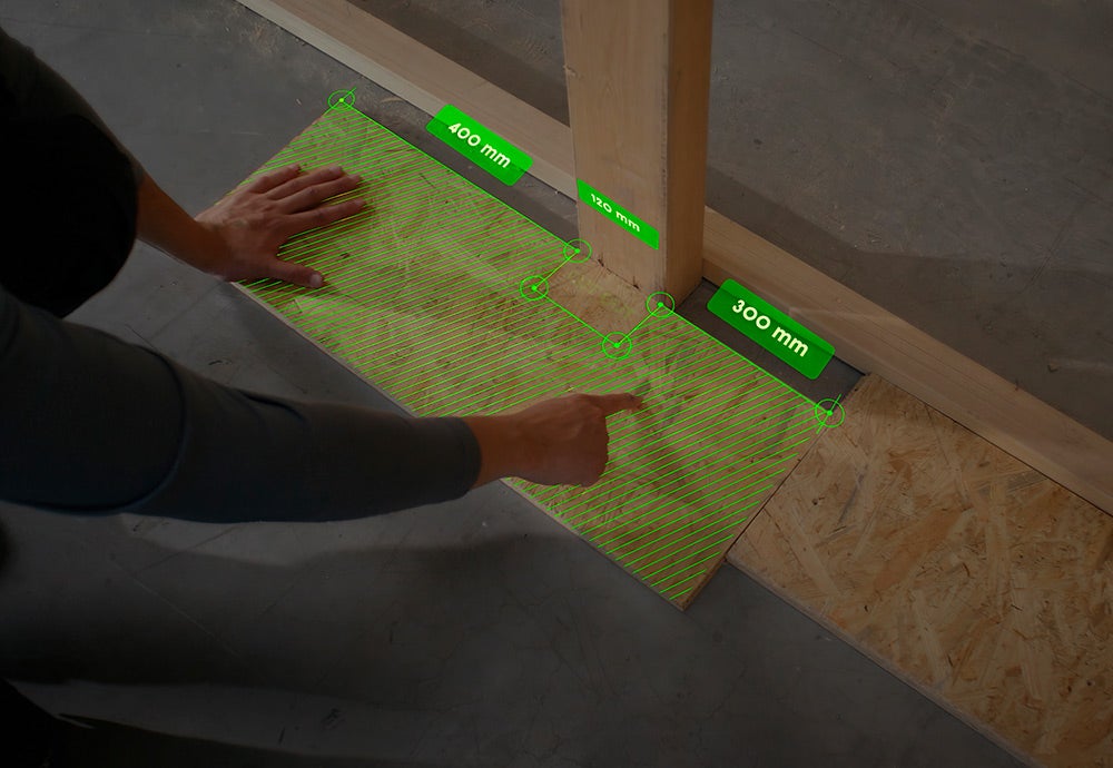 Eine Form wird mit der Toolbox XR App auf ein Werkstück übertragen. 