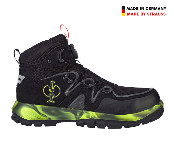 Vue principale, S7, S7S Chaussures haut. de sécurité e.s. Altadena mid, noir/jaune fluo