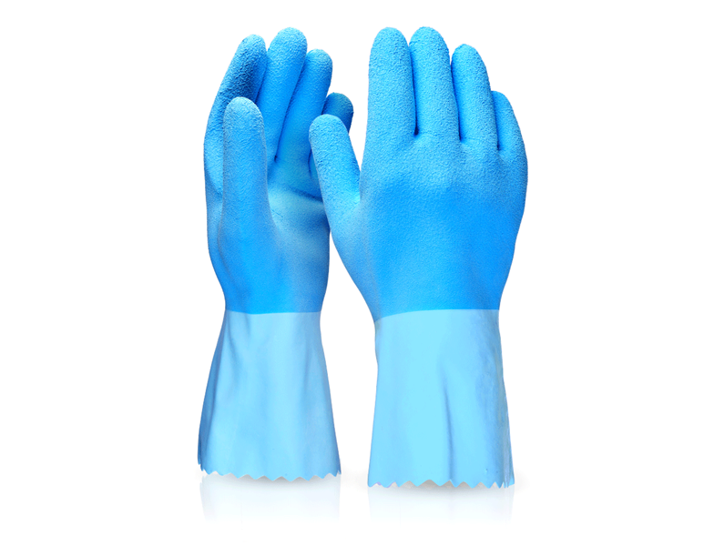 Hoofdaanzicht, Gecoate, Speciale latex handschoenen Hy Blue