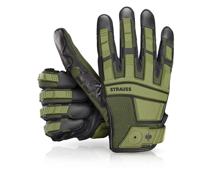 Vue principale, Hybrides, e.s. Gants de montage Protect, olive/noir