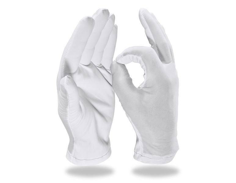 Vue principale, Polyester, Gants d’horloger, pack de 12, blanc