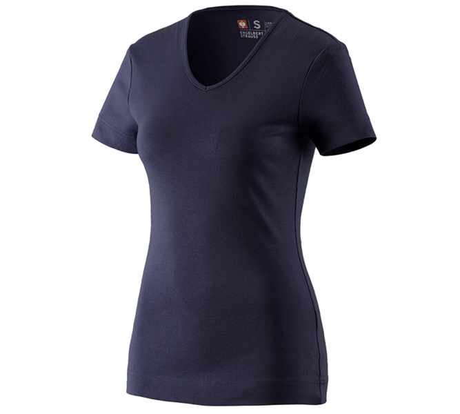 Hauptansicht, Shirts & Co., e.s. T-Shirt cotton V-Neck, Damen, dunkelblau
