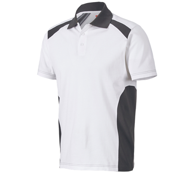 Vue principale, Aperçu des collections e.s., Polo cotton e.s.active, blanc/anthracite