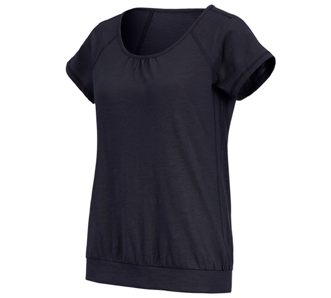Vue principale, Aperçu des collections e.s., e.s. T-shirt cotton slub, femmes, bleu foncé