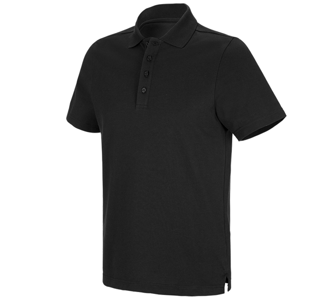 Vue principale, Polos, e.s. Fonctionnel poloshirt poly cotton, noir