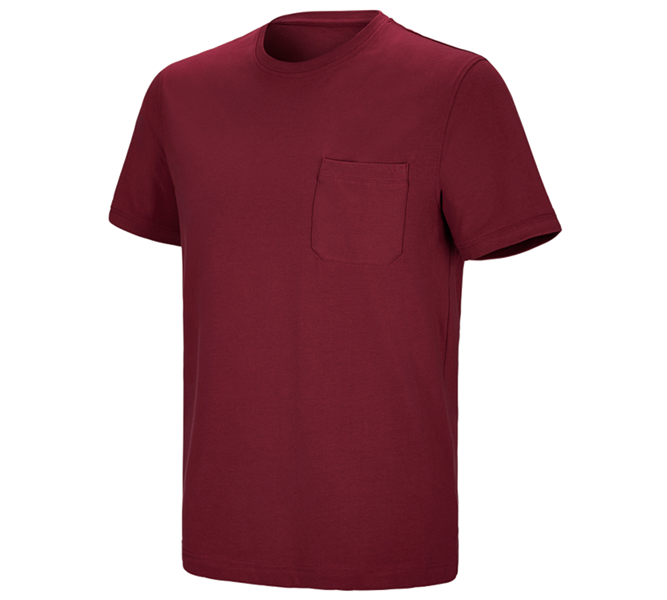 Hoofdaanzicht, Kleding, e.s. T-shirt cotton stretch Pocket, bordeaux