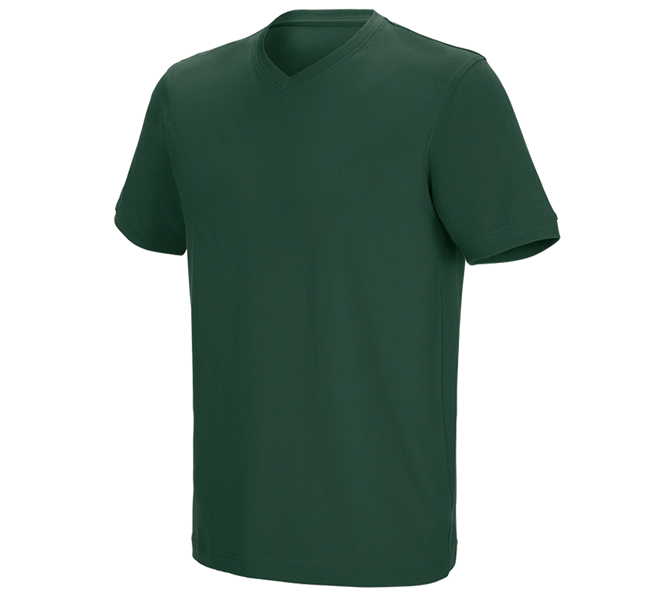 Vue principale, Horti-/ Sylvi-/ Agriculture, e.s. T-shirt cotton stretch V-Neck, vert