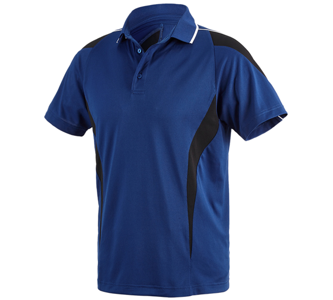 Vue principale, Vêtements, e.s. Polo-shirt fonctionnel poly Silverfresh, bleu royal/noir