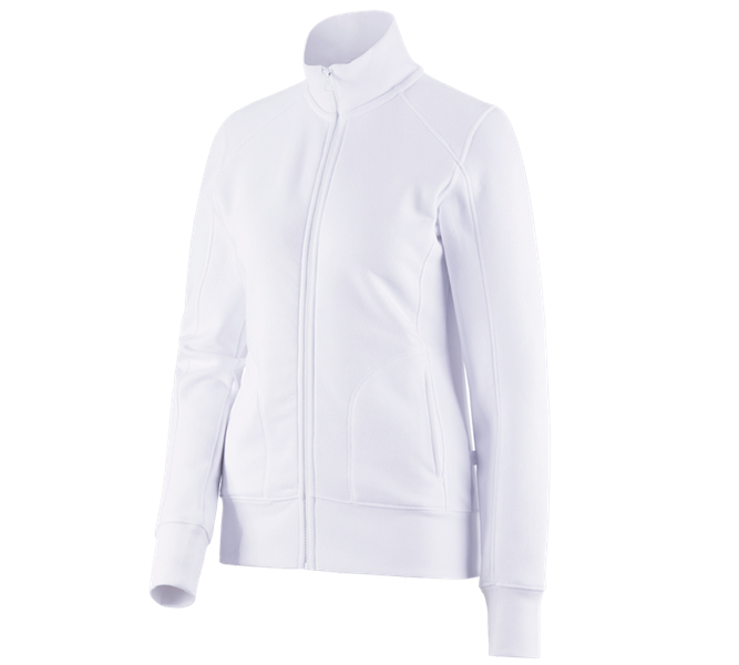 Vue principale, Médicales, e.s. Veste sweat poly cotton, femmes, blanc