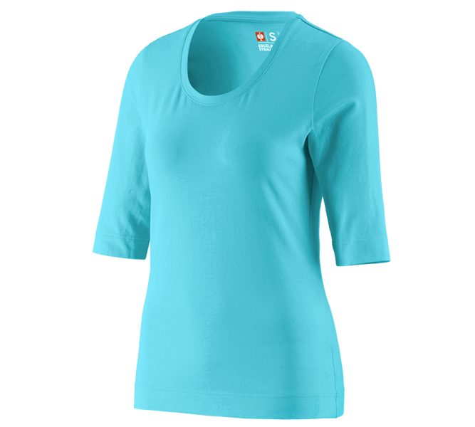 Vue principale, Thèmes, e.s. Shirt à manches 3/4 cotton stretch, femmes, bleu capri