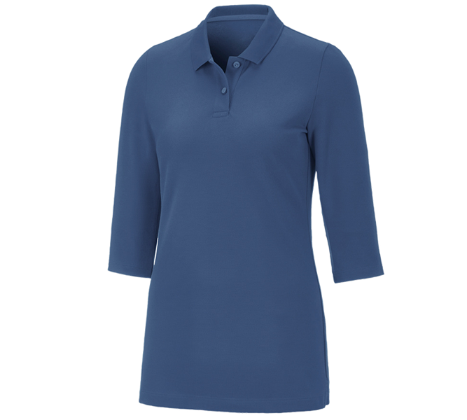 Vue principale, Hauts, e.s. Pique-Polo à manches 3/4 cotton stretch, femm, cobalt