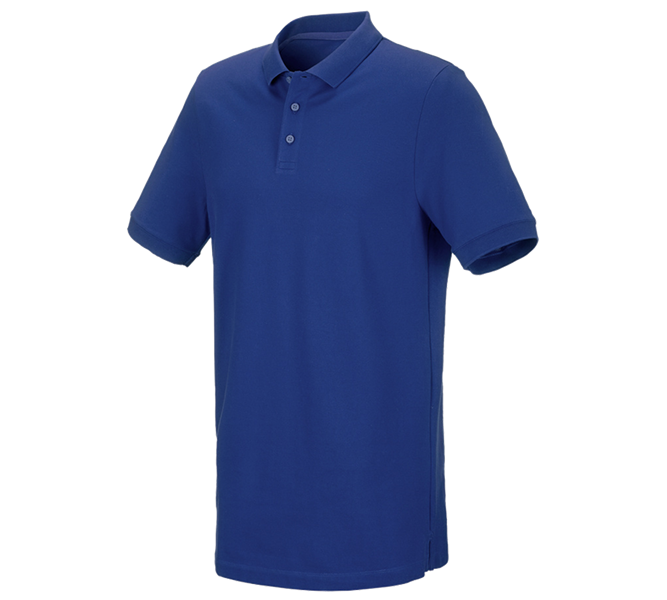 Hauptansicht, Polo-Shirts, e.s. Piqué-Polo cotton stretch, long fit, kornblau